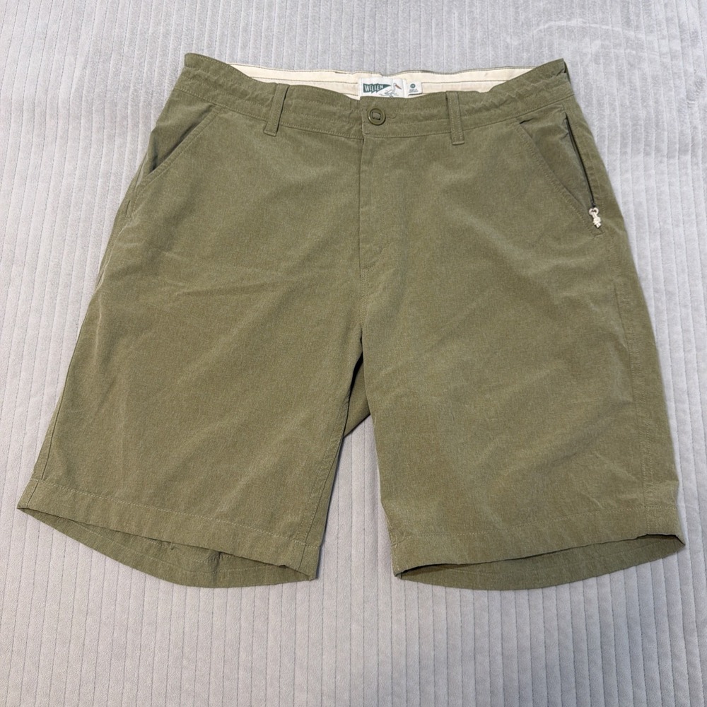 Huckberry Wellen Cruiser Hybrid Shorts Green Men's Size 33 Stretch Board Shorts